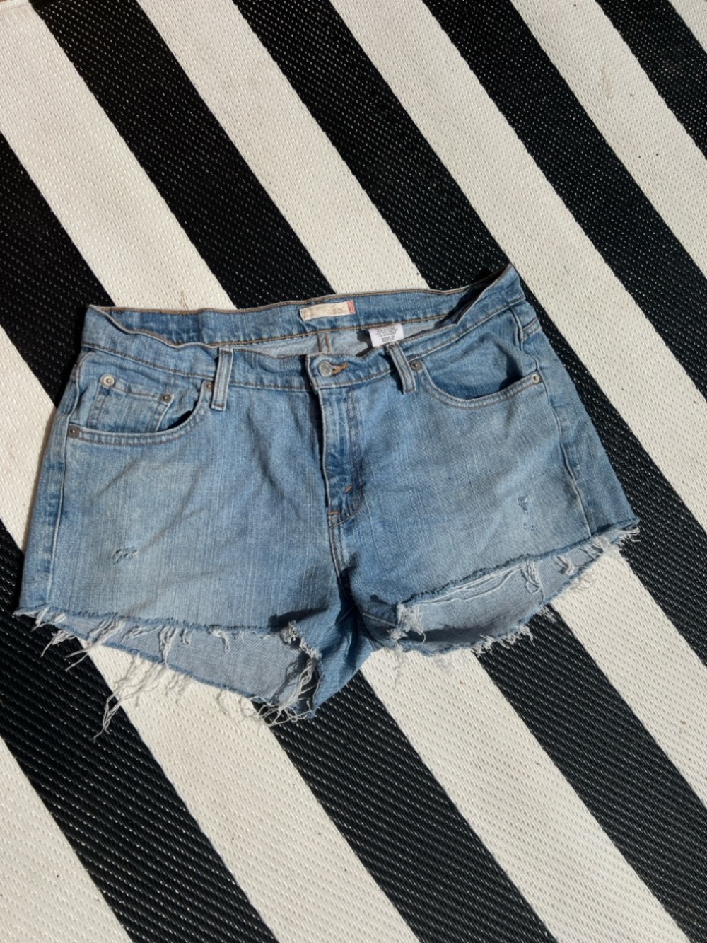 Levi's Light Blue Distressed Denim Cutoff Shorts